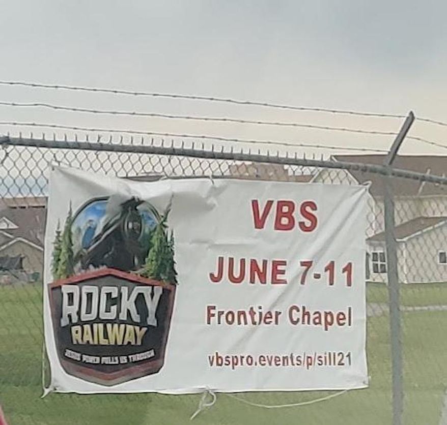 The Military Religious Freedom Foundation took credit for forcing the removal of a banner advertising a Vacation Bible School program, which bore the slogan, &quot;Jesus Pulls Us Through,&quot; from the main gate at the Fort Sill Army Base in Oklahoma. (Photo courtesy of MRFF)