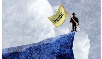 Illustration on the sin of pride by Alexander Hunter/The Washington Times