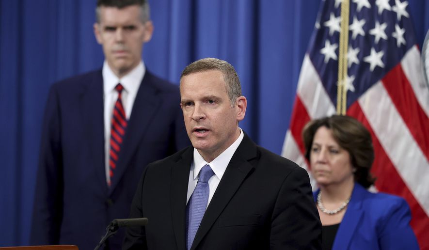 FBI Deputy Director Paul Abbate speaks about the May 2021 Darkside Ransomware attack on Colonial Pipeline at the Justice Department in Washington, Monday, June 7, 2021. (Jonathan Ernst/Pool via AP)