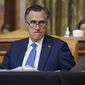Sen. Mitt Romney, R-Utah, attends a Senate Budget Committee hearing to discuss President Joe Biden&#39;s budget request for FY 2022 on Tuesday, June 8, 2021, on Capitol Hill in Washington. (Greg Nash/Pool via AP) ** FILE **