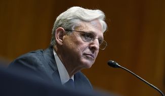 Attorney General Merrick Garland testifies before the Senate Appropriations Subcommittee on Commerce, Justice, Science, and Related Agencies hearing on Capitol Hill in Washington, Wednesday, June 9, 2021. (AP Photo/Susan Walsh, Pool)