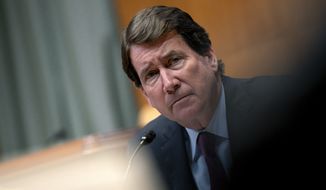 Sen. Bill Hagerty, Tennessee Republican, speaks during a Senate Appropriations Subcommittee on Commerce, Justice, Science, and Related Agencies hearing with Attorney General Merrick Garland, Wednesday, June 9, 2021, on Capitol Hill in Washington. (Stefani Reynolds/The New York Times/Pool via AP wire) **FILE**