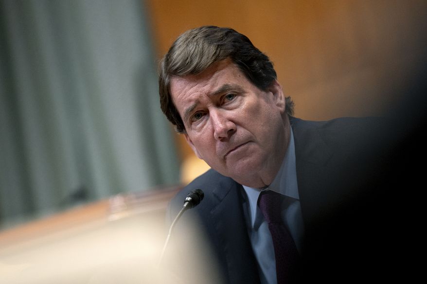 Sen. Bill Hagerty, Tennessee Republican, speaks during a Senate Appropriations Subcommittee on Commerce, Justice, Science, and Related Agencies hearing with Attorney General Merrick Garland, Wednesday, June 9, 2021, on Capitol Hill in Washington. (Stefani Reynolds/The New York Times/Pool via AP wire) **FILE**