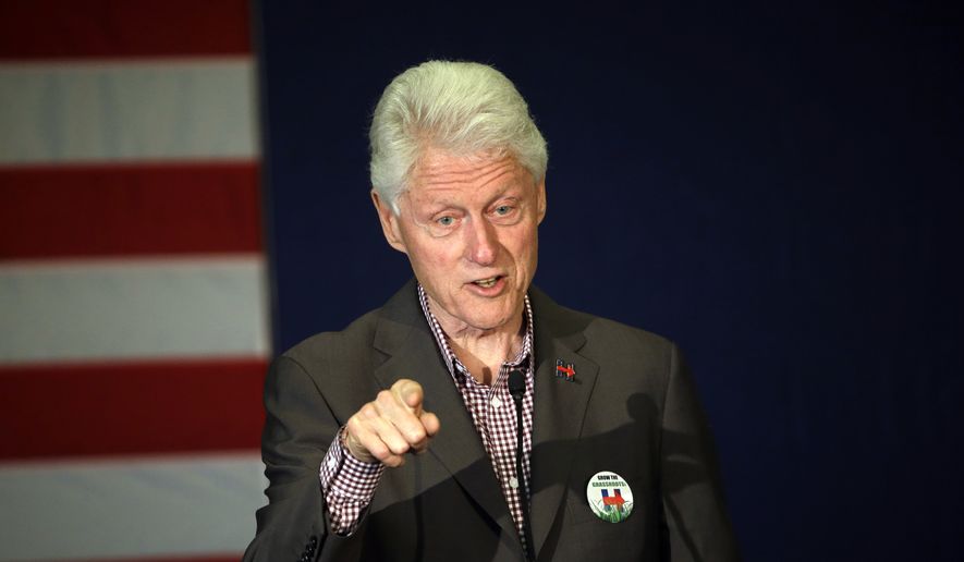 In this photo taken May 5, 2016, former President Bill Clint speaks in Portland, Ore. while campaigning for his wife, Democratic presidential candidate Hillary Clinton.  The former president spoke with Attorney General Loretta Lynch during an impromptu meeting in Phoenix, but Lynch says the discussion did not involve the investigation into Hillary Clinton&#39;s email use as secretary of state. (AP Photo/Don Ryan)
