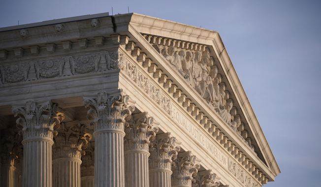 In this Nov. 5, 2020, file photo, the Supreme Court is seen in Washington. (AP Photo/J. Scott Applewhite, File)