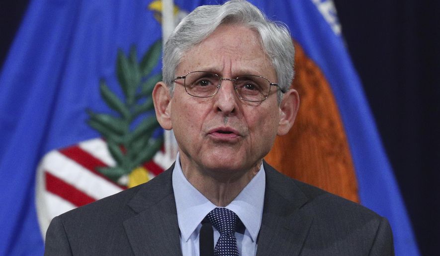 U.S. Attorney General Merrick Garland speaks about voting rights at the Justice Department in Washington, on Friday, June 11, 2021. (Tom Brenner/The New York Times via AP, Pool)