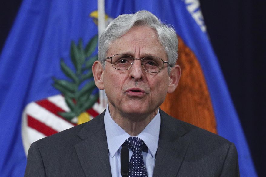U.S. Attorney General Merrick Garland speaks about voting rights at the Justice Department in Washington, on Friday, June 11, 2021. (Tom Brenner/The New York Times via AP, Pool)