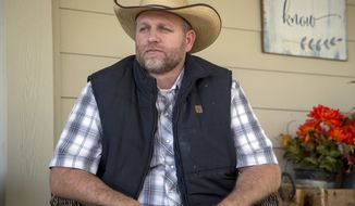 Ammon Bundy poses for a photo in Emmett, Idaho. On Saturday, June 19, 2021, anti-government activist Bundy came out with his first video announcing his campaign to become governor of Idaho. (Kelsey Grey/Idaho Statesman via AP)
