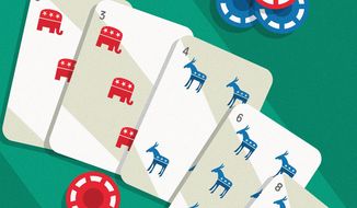 Illustration on Republican political strategy by Linas Garsys/The Washington times