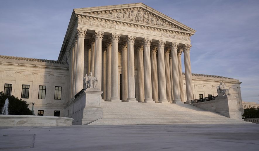 In this Nov. 5, 2020 file photo, The Supreme Court is seen in Washington. (AP Photo/J. Scott Applewhite/File)
