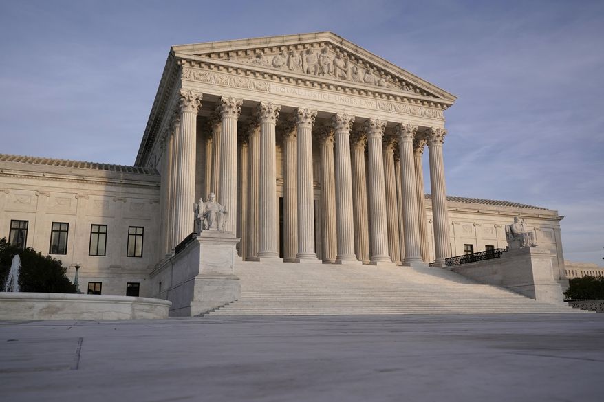 In this Nov. 5, 2020 file photo, The Supreme Court is seen in Washington. (AP Photo/J. Scott Applewhite/File)