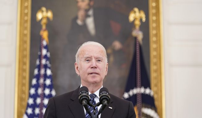 President Joe Biden speaks during an event in the State Dining room of the White House in Washington, Wednesday, June 23, 2021, to discuss gun crime prevention strategy. (AP Photo/Susan Walsh)