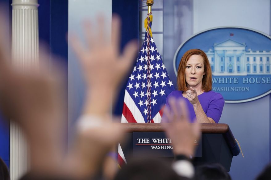 White House press secretary Jen Psaki calls on a reporters during the daily briefing at the White House in Washington, Friday, June 25, 2021. (AP Photo/Susan Walsh)