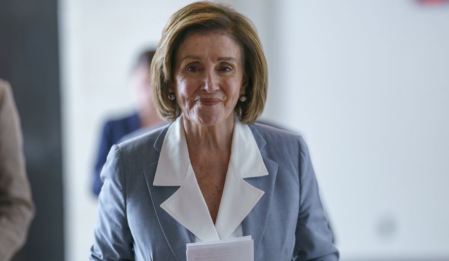 Speaker of the House Nancy Pelosi, D-Calif., walks through the Capitol in Washington, Wednesday, June 30, 2021, before bringing the vote to the floor on creation of a select committee to investigate the Jan. 6 Capitol insurrection. (AP Photo/J. Scott Applewhite)