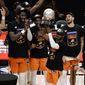 Phoenix Suns&#39; Chris Paul hoists the trophy as he and his teammates celebrate after defeating the Los Angeles Clippers in Game 6 of the NBA basketball Western Conference Finals Wednesday, June 30, 2021, in Los Angeles. (AP Photo/Jae C. Hong) **FILE**