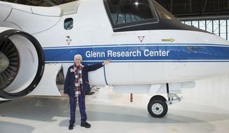 In this 2019 photo made available by NASA, Mercury 13 astronaut trainee Wally Funk visits the Glenn Research Center at Lewis Field in Cleveland, Ohio. On Thursday, July 1, 2021, Blue Origin announced the early female aerospace pioneer will be aboard the company’s July 20 launch from West Texas, flying as an “honored guest.” (NASA via AP)