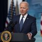 President Joe Biden speaks about the COVID-19 vaccination program during an event in the South Court Auditorium on the White House campus, Tuesday, July 6, 2021, in Washington. (AP Photo/Evan Vucci)