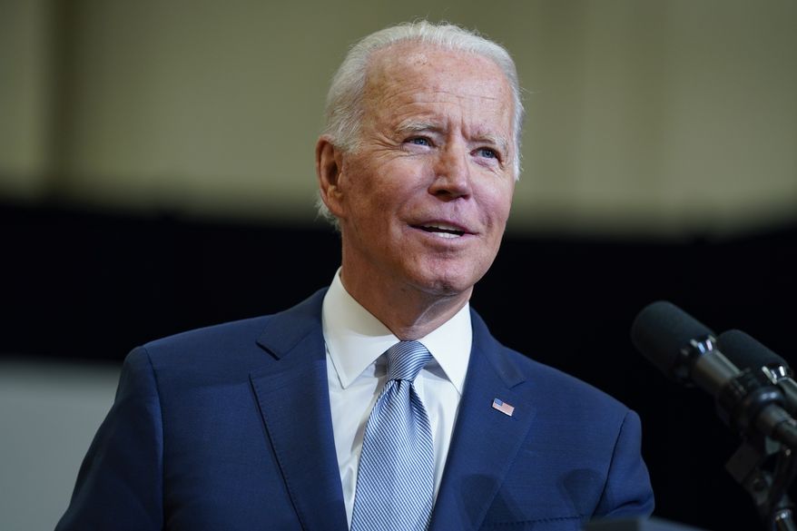 President Joe Biden delivers remarks on infrastructure spending at McHenry County College, Wednesday, July 7, 2021, in Crystal Lake, Ill. (AP Photo/Evan Vucci)