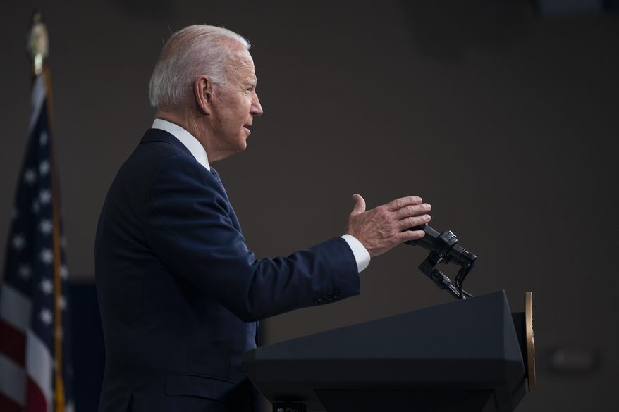 President Joe Biden speaks about the COVID-19 vaccination program during an event in the South Court Auditorium on the White House campus, Tuesday, July 6, 2021, in Washington. (AP Photo/Evan Vucci)