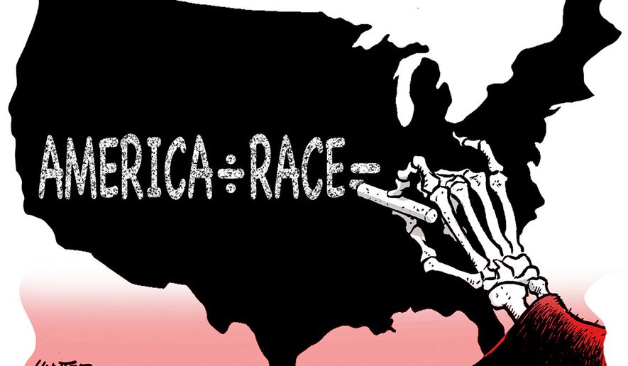 America / Race = (Illustration by Alexander Hunter for The Washington Times)