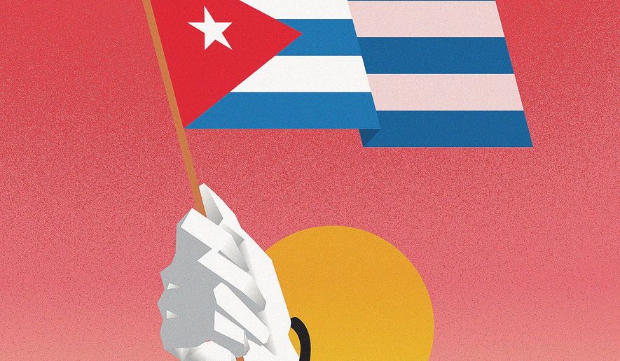 Illustration on the Cuban freedom by Linas Garsys/The Washington Times