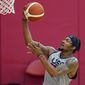 Bradley Beal shoots during practice for USA Basketball, Tuesday, July 6, 2021, in Las Vegas. (AP Photo/John Locher)