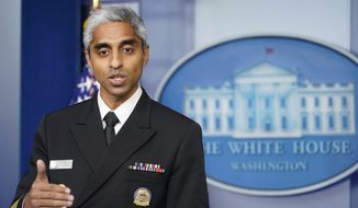 Surgeon General Dr. Vivek Murthy speaks during the daily briefing at the White House in Washington, Thursday, July 15, 2021. (AP Photo/Susan Walsh) **FILE**