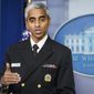 Surgeon General Dr. Vivek Murthy speaks during the daily briefing at the White House in Washington, Thursday, July 15, 2021. (AP Photo/Susan Walsh) **FILE**
