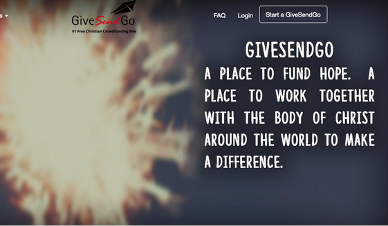 Screen capture from GiveSendGo.com, a Christian crowdfunding website.