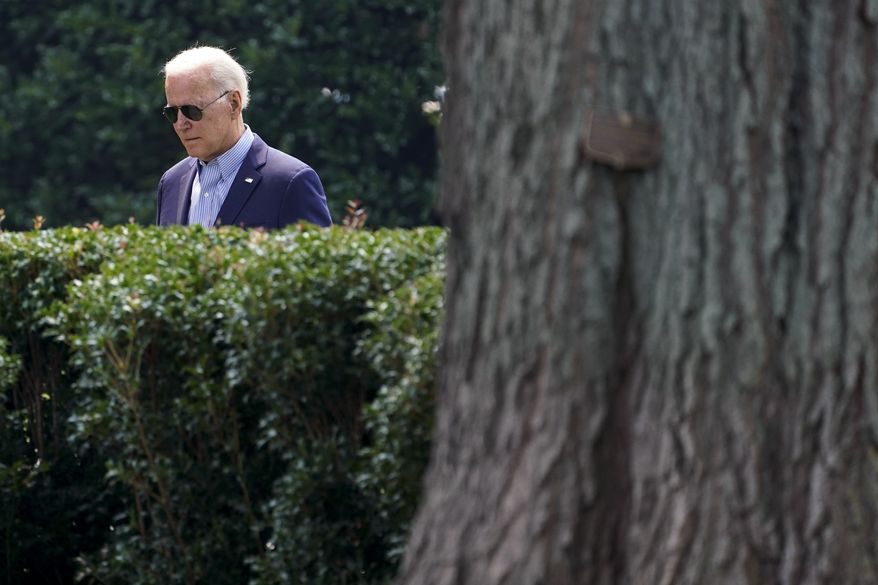 President Joe Biden walks to Marine One on the South Lawn of the White House in Washington, Wednesday, July 21, 2021, as he heads to Cincinnati to push his economic policies. (AP Photo/Susan Walsh)