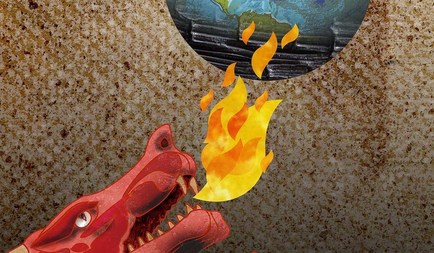 China Earth Burn and Carbon Neutral Climate Illustration by Greg Groesch/The Washington Times
