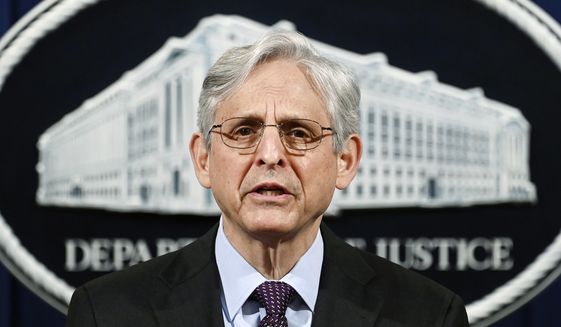 In this April 26, 2021 file photo, Attorney General Merrick Garland speaks at the Department of Justice in Washington.  President Joe Biden is nominating eight new leaders for U.S. attorney positions across the country, including in the office overseeing the prosecutions of hundreds of defendants charged in the Jan. 6 Capitol insurrection. The nominees announced Monday by the White House come as the Justice Department continues to round out its leadership team under Attorney General Merrick Garland, who traveled to Chicago last week to announce an initiative to crack down on violent crime and gun trafficking. (Mandel Ngan/Pool via AP)
