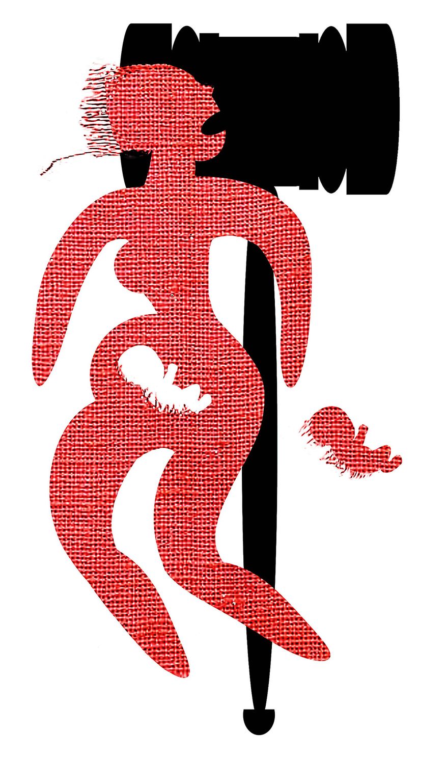 Illustration on the Supreme Court and abortion by Alexander Hunter/The Washington Times