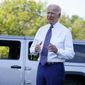 President Joe Biden speaks next to a Jeep Wrangler Rubicon 4xE during an event on clean cars and trucks, on the South Lawn of the White House, Thursday, Aug. 5, 2021, in Washington. (AP Photo/Evan Vucci)