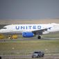 In this July 2, 2021, file photo, a United Airlines jetliner taxis down a runway for take-off from Denver International Airport in Denver. United Airlines will require U.S.-based employees to be vaccinated against COVID-19 by late October, and maybe sooner. United announced the decision on Friday, Aug. 6. (AP Photo/David Zalubowski, File)