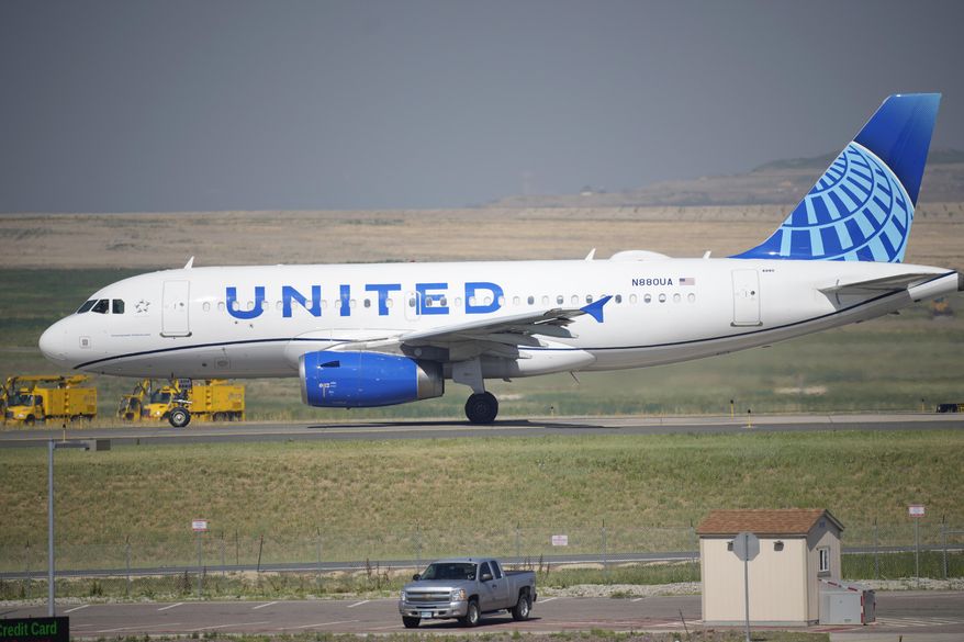 In this July 2, 2021, file photo, a United Airlines jetliner taxis down a runway for take-off from Denver International Airport in Denver. United Airlines will require U.S.-based employees to be vaccinated against COVID-19 by late October, and maybe sooner. United announced the decision on Friday, Aug. 6. (AP Photo/David Zalubowski, File)