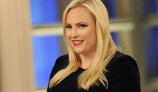 This July 17, 2018 image released ABC shows Meghan McCain on the set of &amp;quot;The View,&amp;quot; in New York. McCain made a low-key departure from “The View” after four years on Friday. (Paula Lobo /ABC via AP)