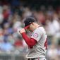 Washington Nationals starting pitcher Patrick Corbin (46) in the inning of a baseball game against the Sunday, Aug. 8, 2021, in Atlanta. (AP Photo/Brynn Anderson)