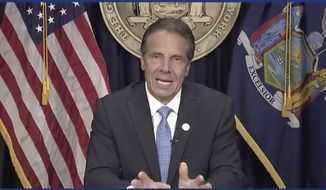 In this still image from video,  Gov. Andrew Cuomo speaks during a news conference in New York. on Tuesday — and resigned over a barrage of sexual harassment allegations. (Office of the Governor of New York via AP)