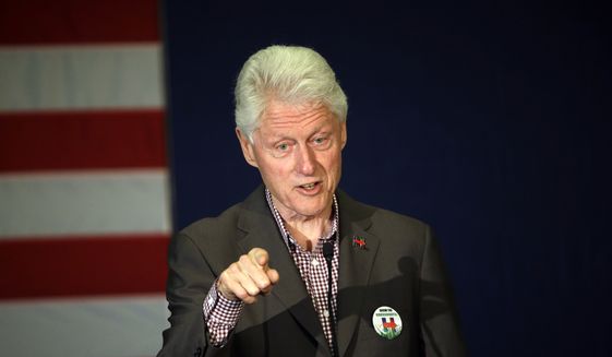 In this photo taken May 5, 2016, former President Bill Clint speaks in Portland, Ore. while campaigning for his wife, Democratic presidential candidate Hillary Clinton.  Newly released records show the scandal-plagued former president had withdrawn his approval for a teaching chair to be named after himself at the University of Arkansas&#x27;s William H. Bowen School of Law. Yet emeritus professor John DiPippa, who has held the post since it was first endowed in 2000, recently dubbed it the Clinton chair anyway. (AP Photo/Don Ryan)  **FILE**