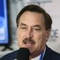 Founder and CEO of MyPillow Mike Lindell gives an interview with Right Side Broadcasting Network at the Conservative Political Action Conference in Orlando, Fla., on Feb. 28, 2021. (Sam Thomas/Orlando Sentinel via AP, File)