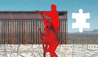 Illustration on the need for border security by Linas Garsys/The Washington Times