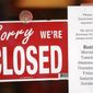 A commercial business is closed in Sydney on Aug. 13, 2021, as greater Sydney continues a weeks-long COVID-19 lockdown. Japan, Australia and New Zealand all got through the first year of the coronavirus pandemic in relatively good shape, but now are taking very divergent paths in dealing with new outbreaks of the fast-spreading delta variant. (AP Photo/Rick Rycroft)