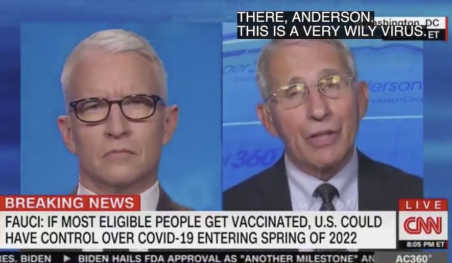 Dr. Anthony Fauci talks about a possible Spring 2022 return to normalcy for the U.S. and citizens dealing with the COVID-19 pandemic, August 23, 2021. (Image: CNN video screenshot)