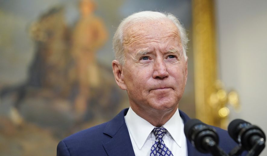 President Joe Biden speaks about the situation in Afghanistan from the Roosevelt Room of the White House in Washington, Tuesday, Aug. 24, 2021. (AP Photo/Susan Walsh) **FILE**