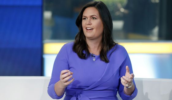 Fox News contributor Sarah Sanders makes her first appearance on the &amp;quot;Fox &amp;amp; Friends&amp;quot; television program on Sept. 6, 2019, in New York. Next year could be a pivotal one for women gubernatorial candidates. In Arkansas, which has never had a woman serve as governor, a high-profile Republican primary pits Attorney General Leslie Rutledge against Sanders, the former press secretary for President Donald Trump and daughter of former Gov. Mike Huckabee. The incumbent, Republican Gov. Asa Hutchinson, will be termed out. (AP Photo/Richard Drew, File)FILE