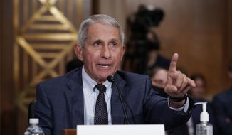 In this file photo, Dr. Anthony Fauci testifies before the Senate Health, Education, Labor, and Pensions Committee, on Capitol Hill in Washington, Tuesday, July 20, 2021. (AP Photo/J. Scott Applewhite, Pool) ** FILE **