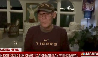 Democratic strategist James Carville talks about chaos in Afghanistan under the Biden administration and the media&#39;s reaction to it, August 25, 2021. (Image: MSNBC video screenshot)