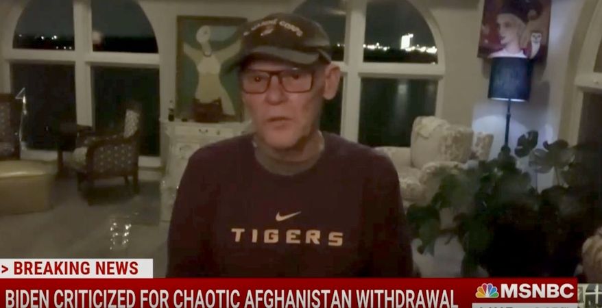 Democratic strategist James Carville talks about chaos in Afghanistan under the Biden administration and the media&#39;s reaction to it, August 25, 2021. (Image: MSNBC video screenshot)