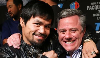 Boxing legend Manny Pacquiao and his long-time publicist, the District&#39;s Fred Sternburg. (Photo courtesy of Fred Sternburg).